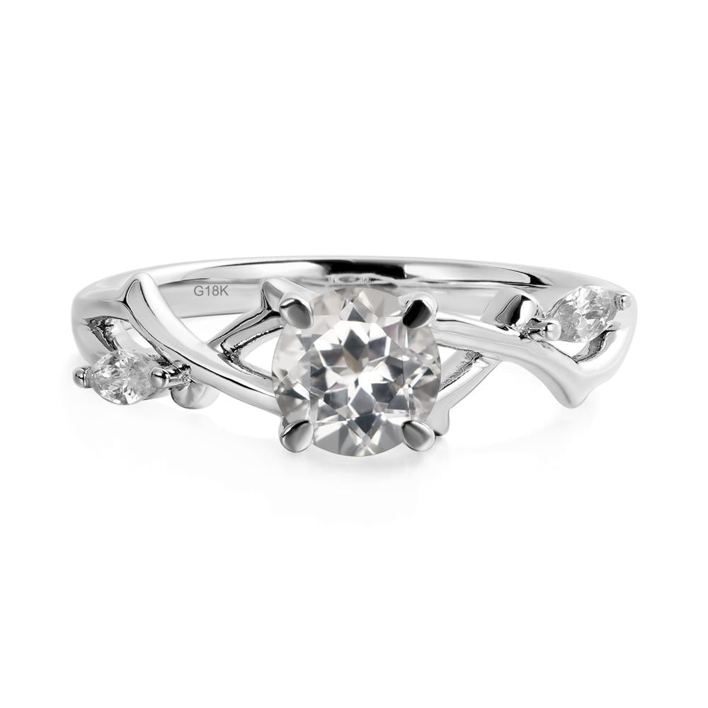 Twig White Topaz Engagement Ring - LUO Jewelry #metal_18k white gold