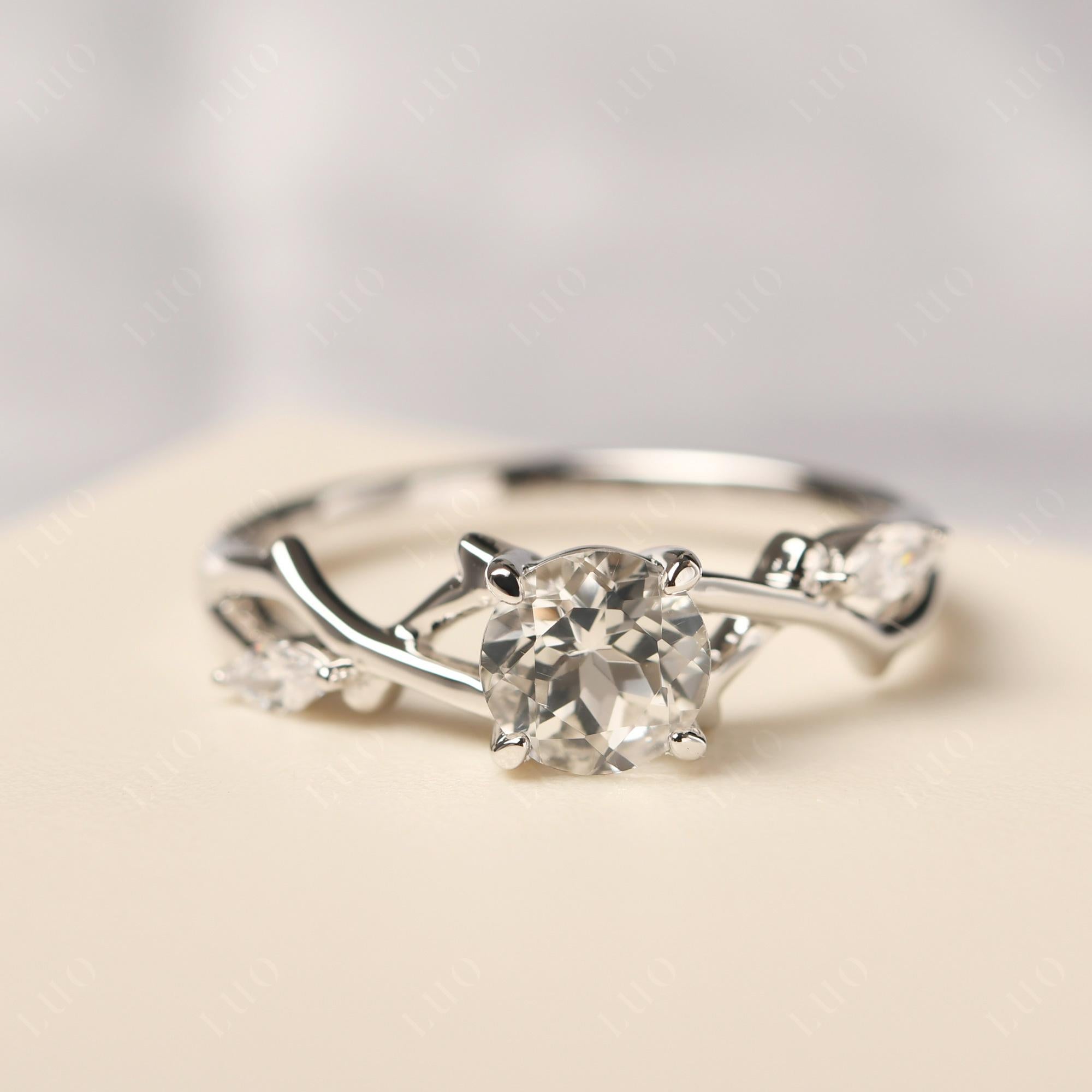 Twig White Topaz Engagement Ring - LUO Jewelry