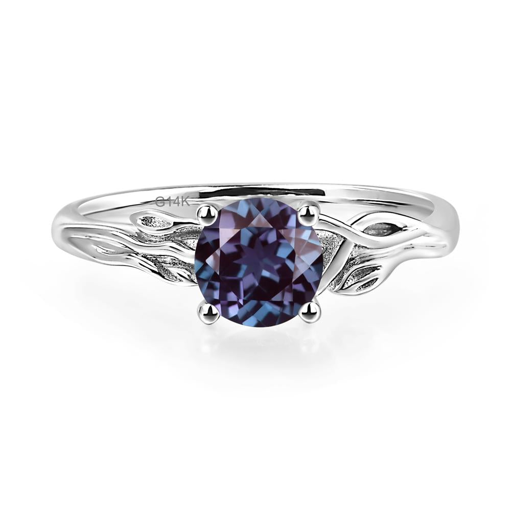 Petite Alexandrite Tender Leaf Ring - LUO Jewelry #metal_14k white gold