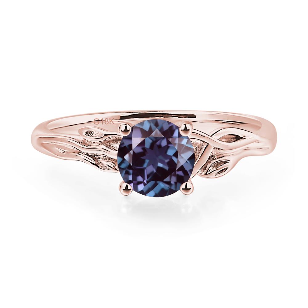 Petite Alexandrite Tender Leaf Ring - LUO Jewelry #metal_18k rose gold