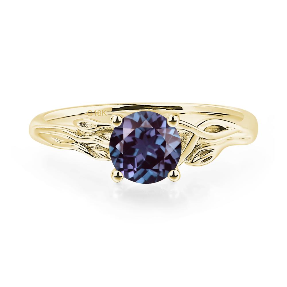 Petite Alexandrite Tender Leaf Ring - LUO Jewelry #metal_18k yellow gold