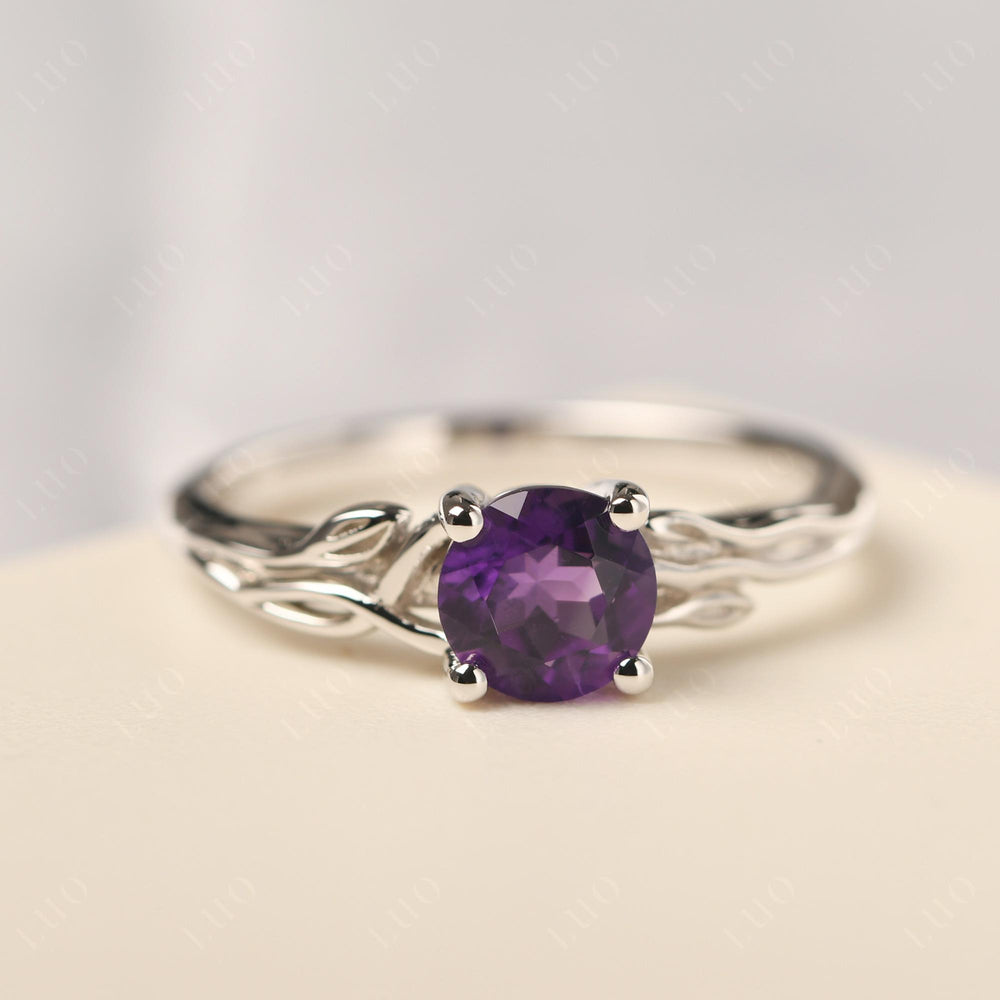 Amethyst Vintage Solitaire Engagement Ring - LUO Jewelry