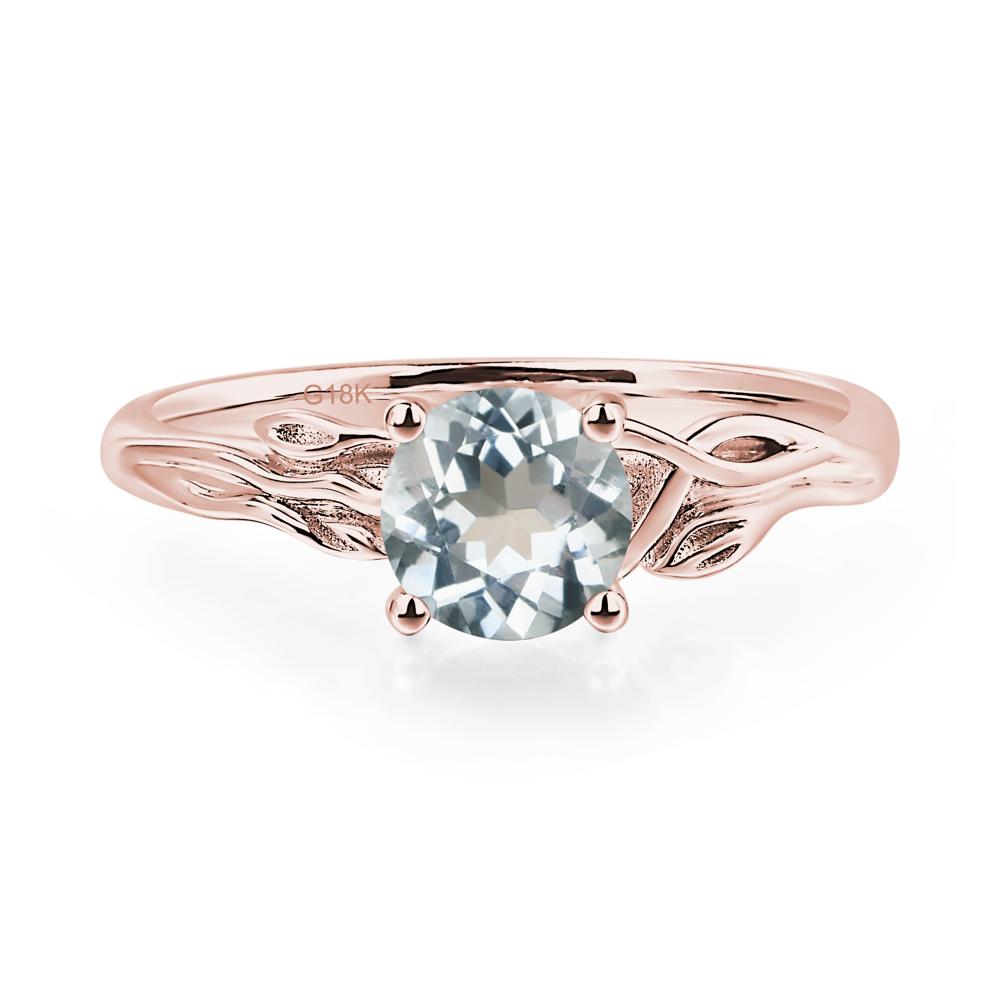 Petite Aquamarine Tender Leaf Ring - LUO Jewelry #metal_18k rose gold