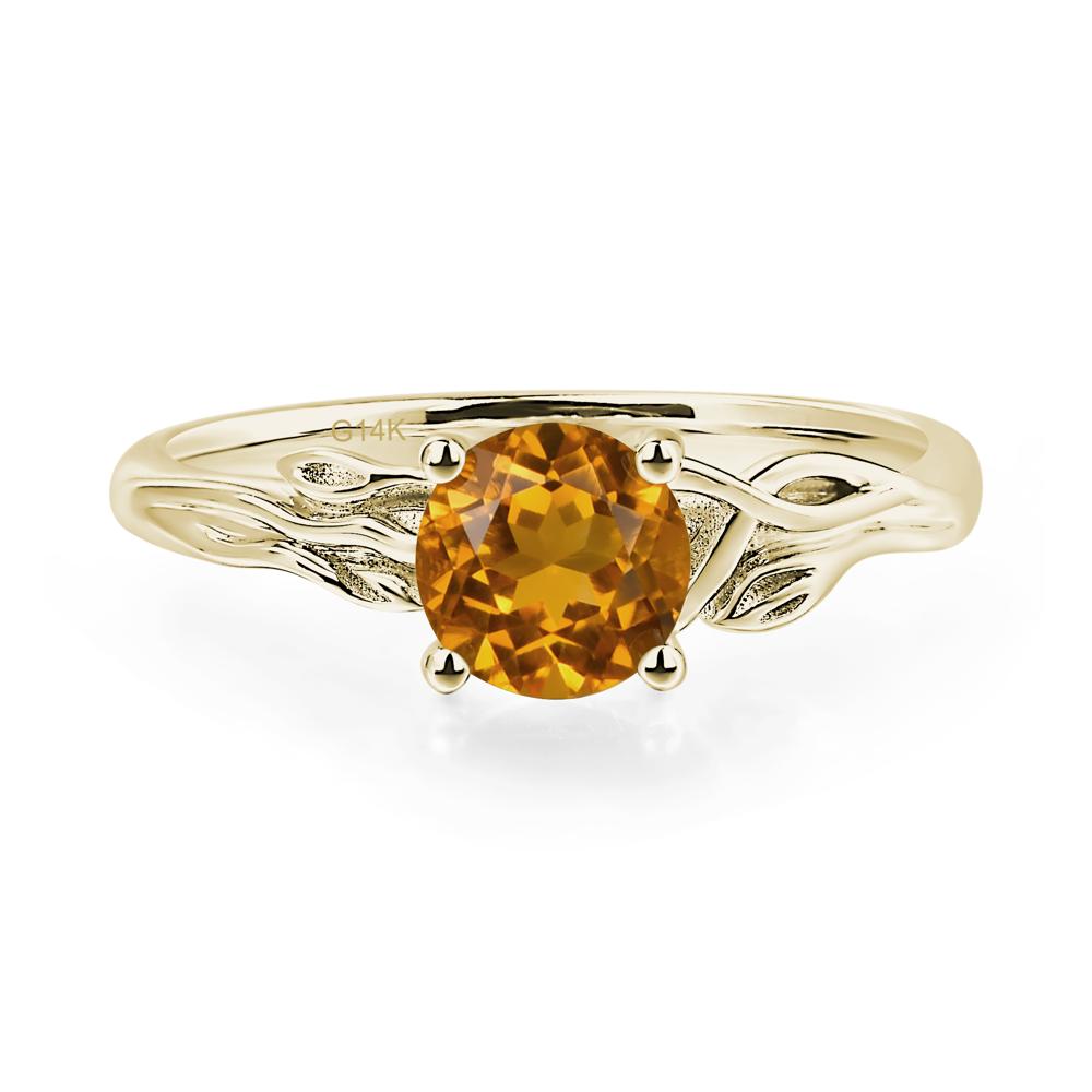Petite Citrine Tender Leaf Ring - LUO Jewelry #metal_14k yellow gold