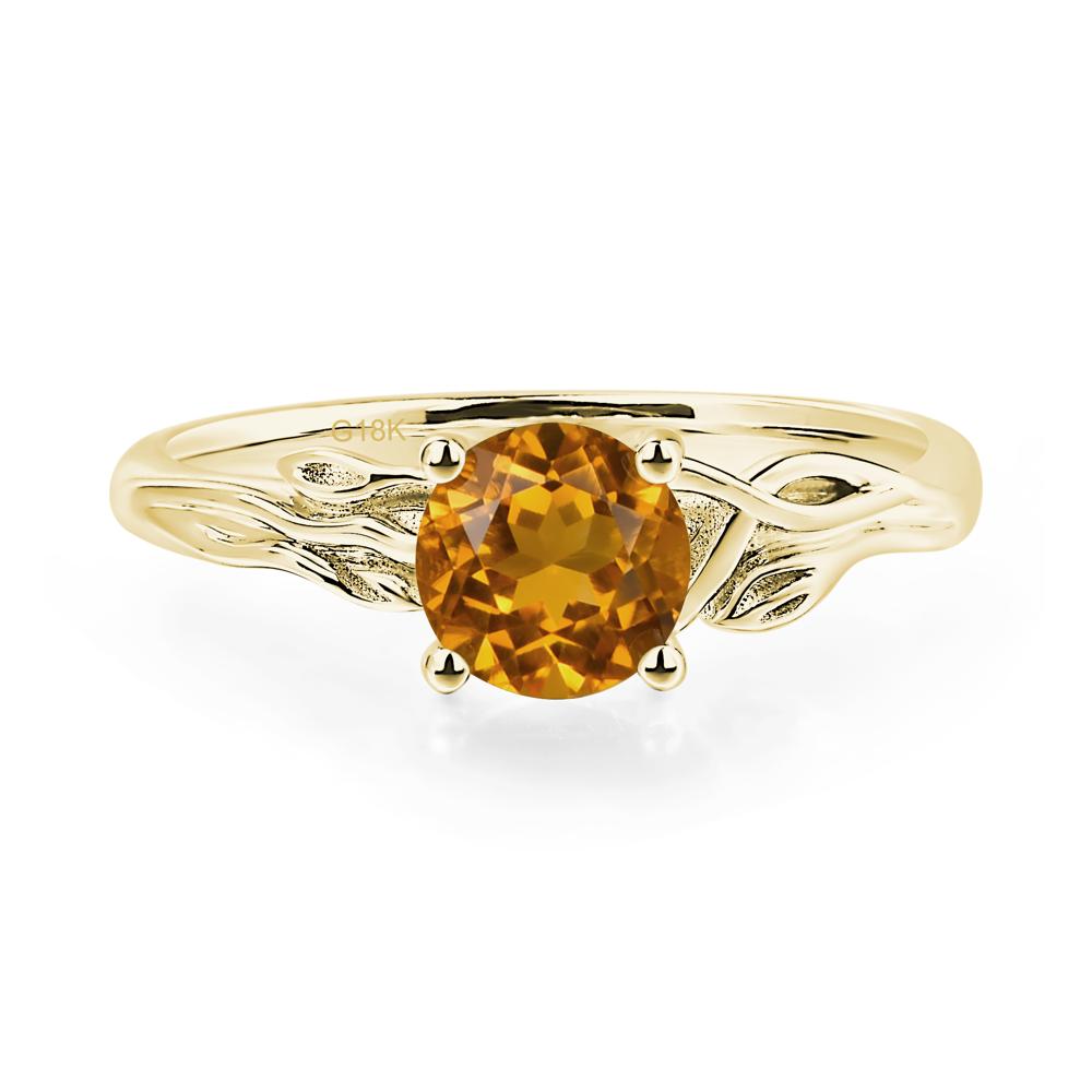 Petite Citrine Tender Leaf Ring - LUO Jewelry #metal_18k yellow gold