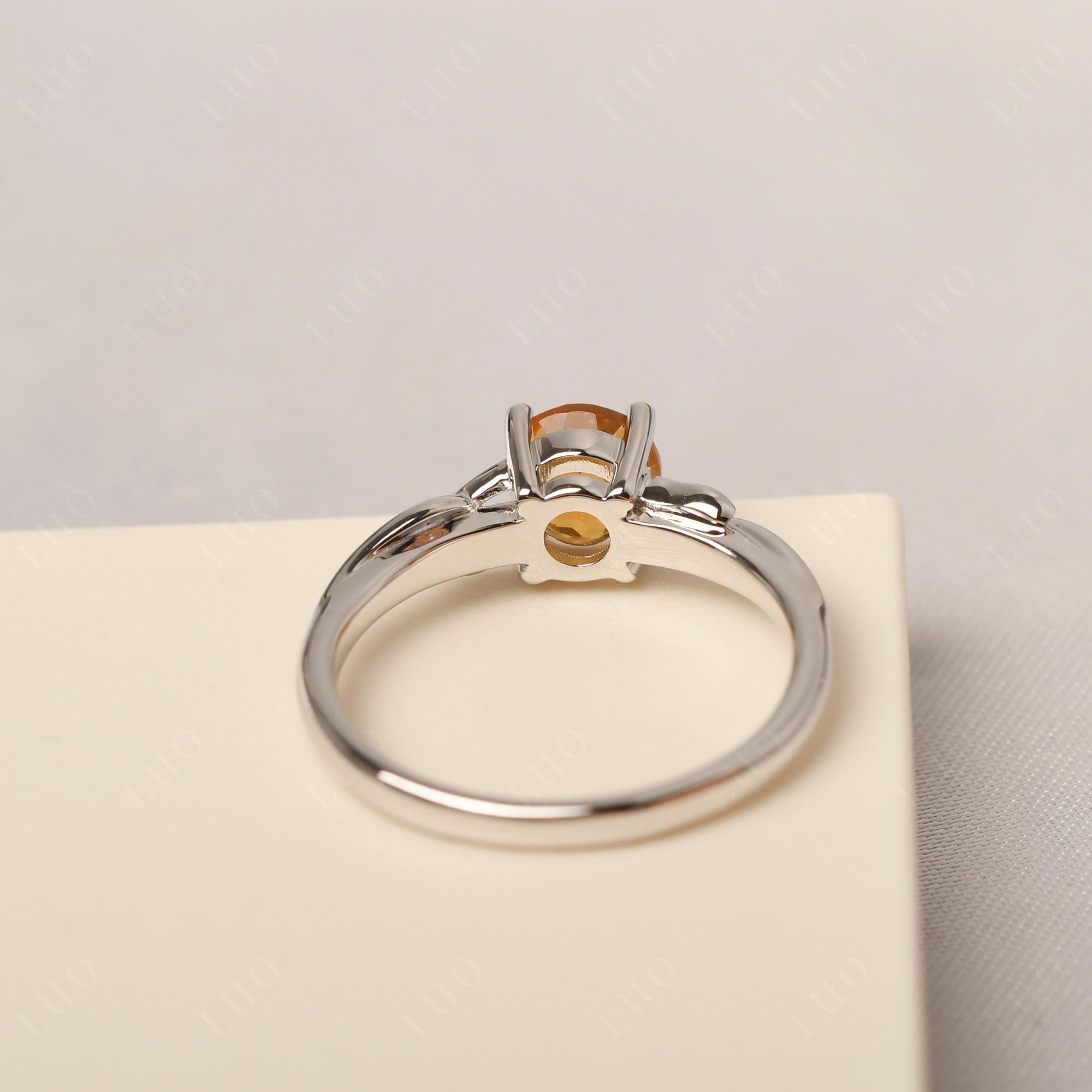 Petite Citrine Tender Leaf Ring - LUO Jewelry