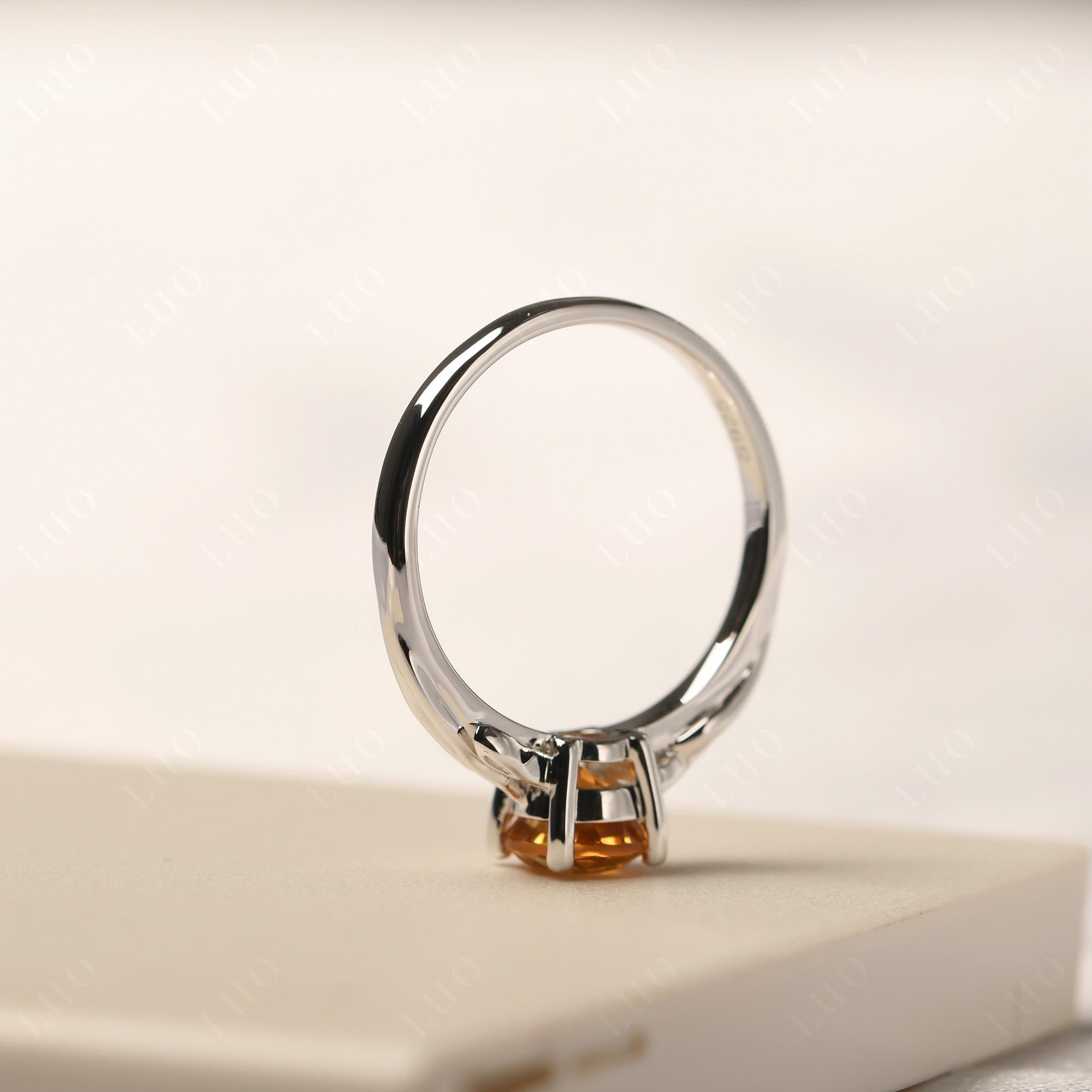 Petite Citrine Tender Leaf Ring - LUO Jewelry