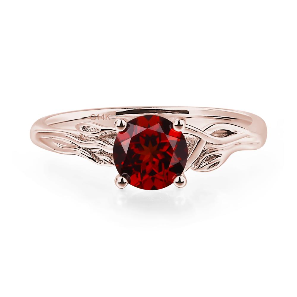 Petite Garnet Tender Leaf Ring - LUO Jewelry #metal_14k rose gold