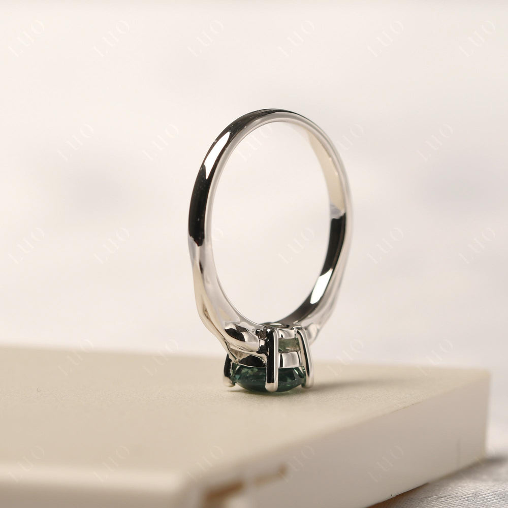 Green Sapphire Vintage Solitaire Engagement Ring - LUO Jewelry