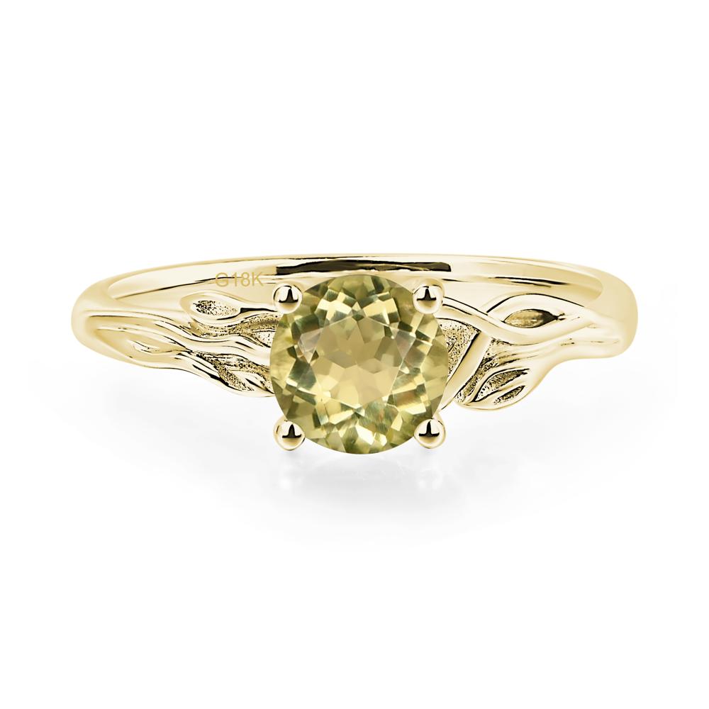 Petite Lemon Quartz Tender Leaf Ring - LUO Jewelry #metal_18k yellow gold