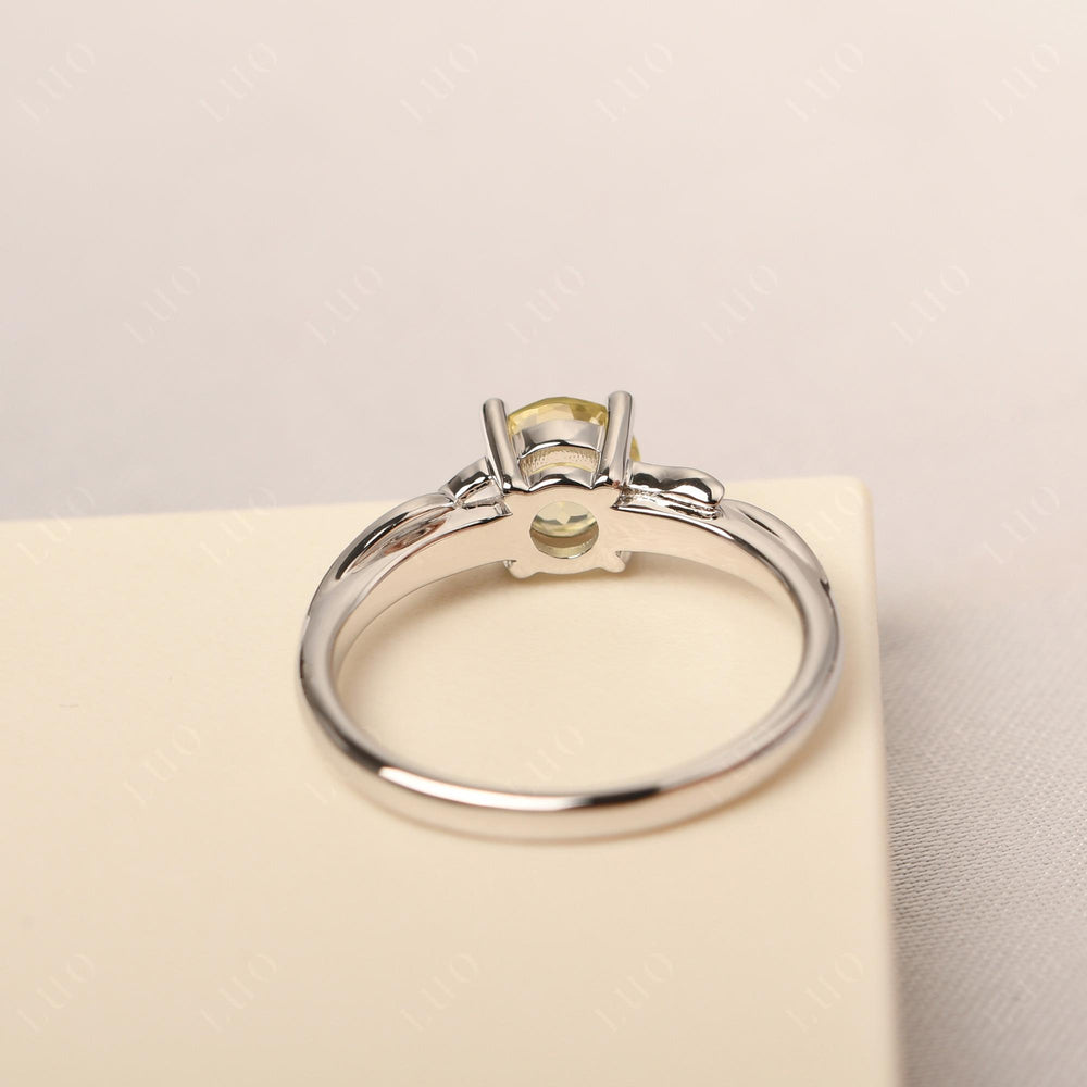 Lemon Quartz Vintage Solitaire Engagement Ring - LUO Jewelry