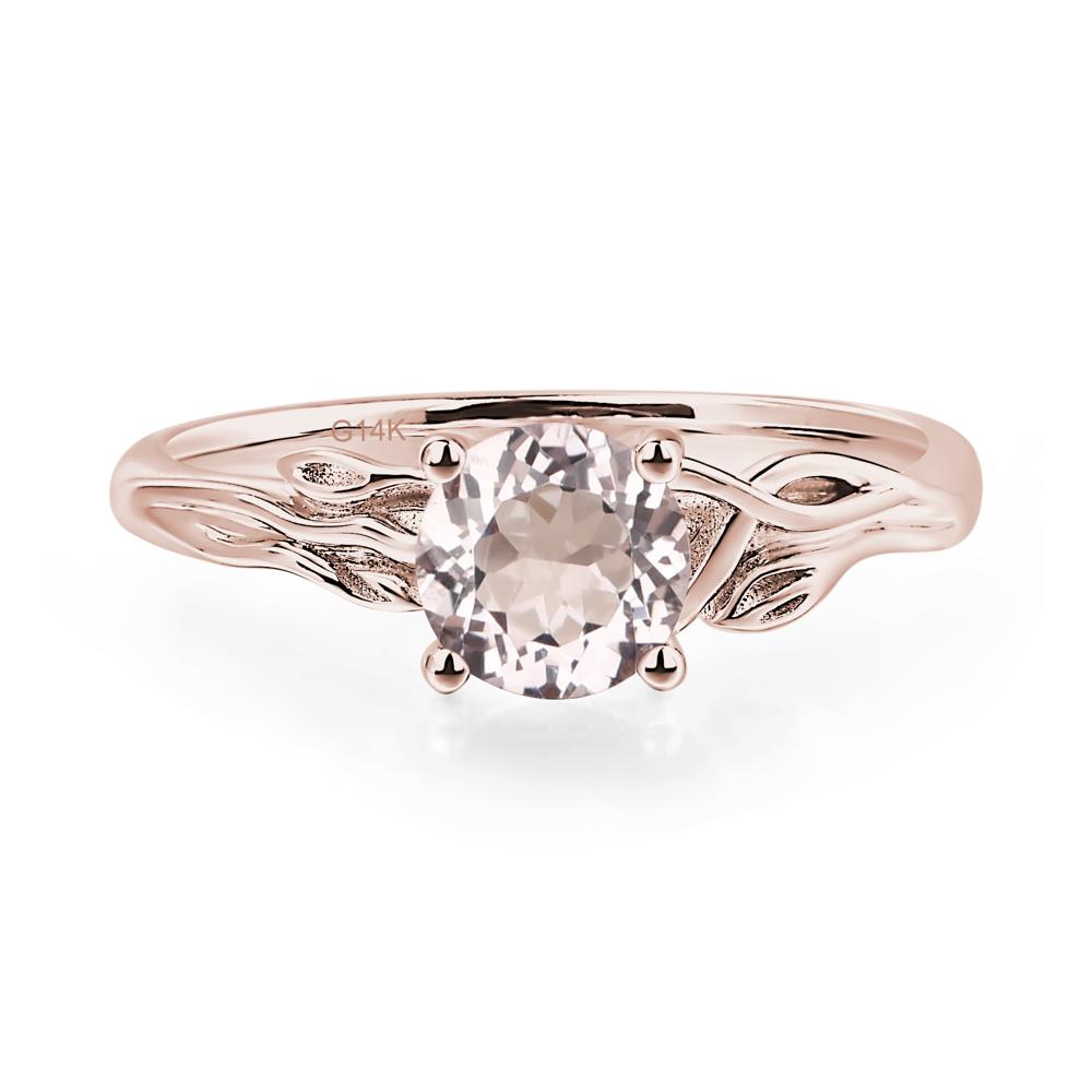 Petite Morganite Tender Leaf Ring - LUO Jewelry #metal_14k rose gold