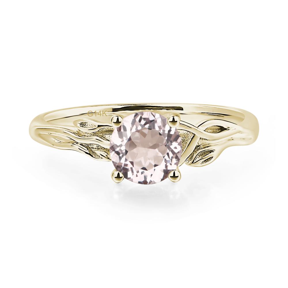 Petite Morganite Tender Leaf Ring - LUO Jewelry #metal_14k yellow gold