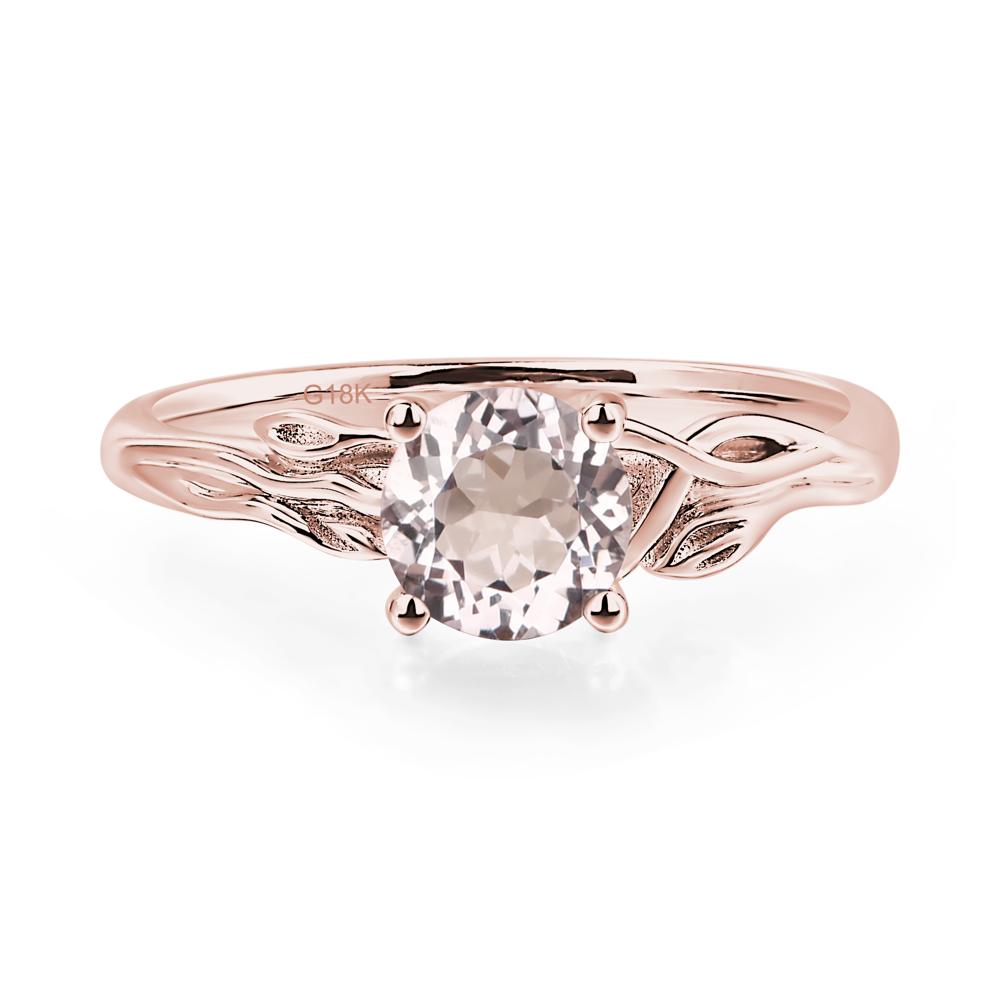 Petite Morganite Tender Leaf Ring - LUO Jewelry #metal_18k rose gold