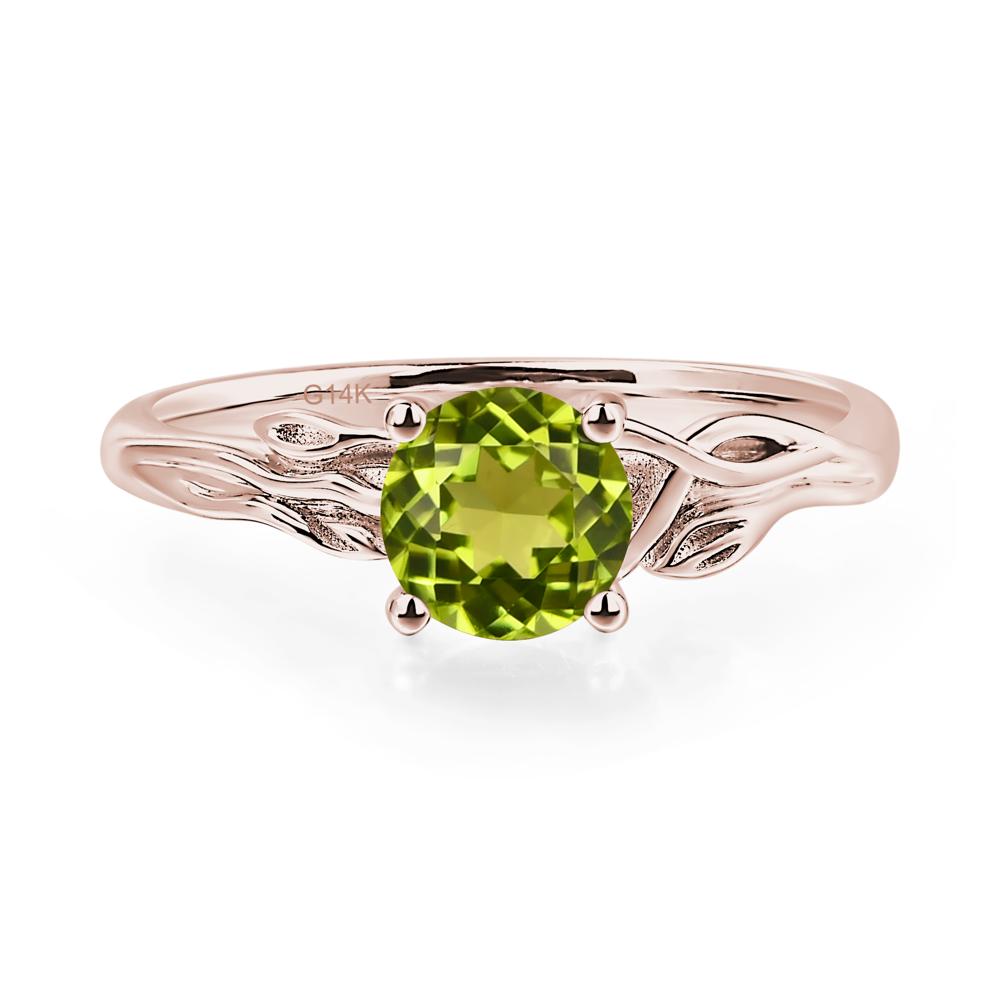 Petite Peridot Tender Leaf Ring - LUO Jewelry #metal_14k rose gold
