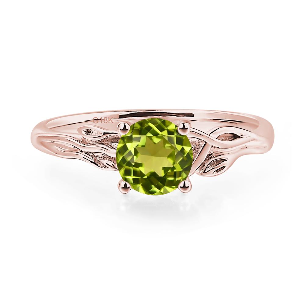 Petite Peridot Tender Leaf Ring - LUO Jewelry #metal_18k rose gold