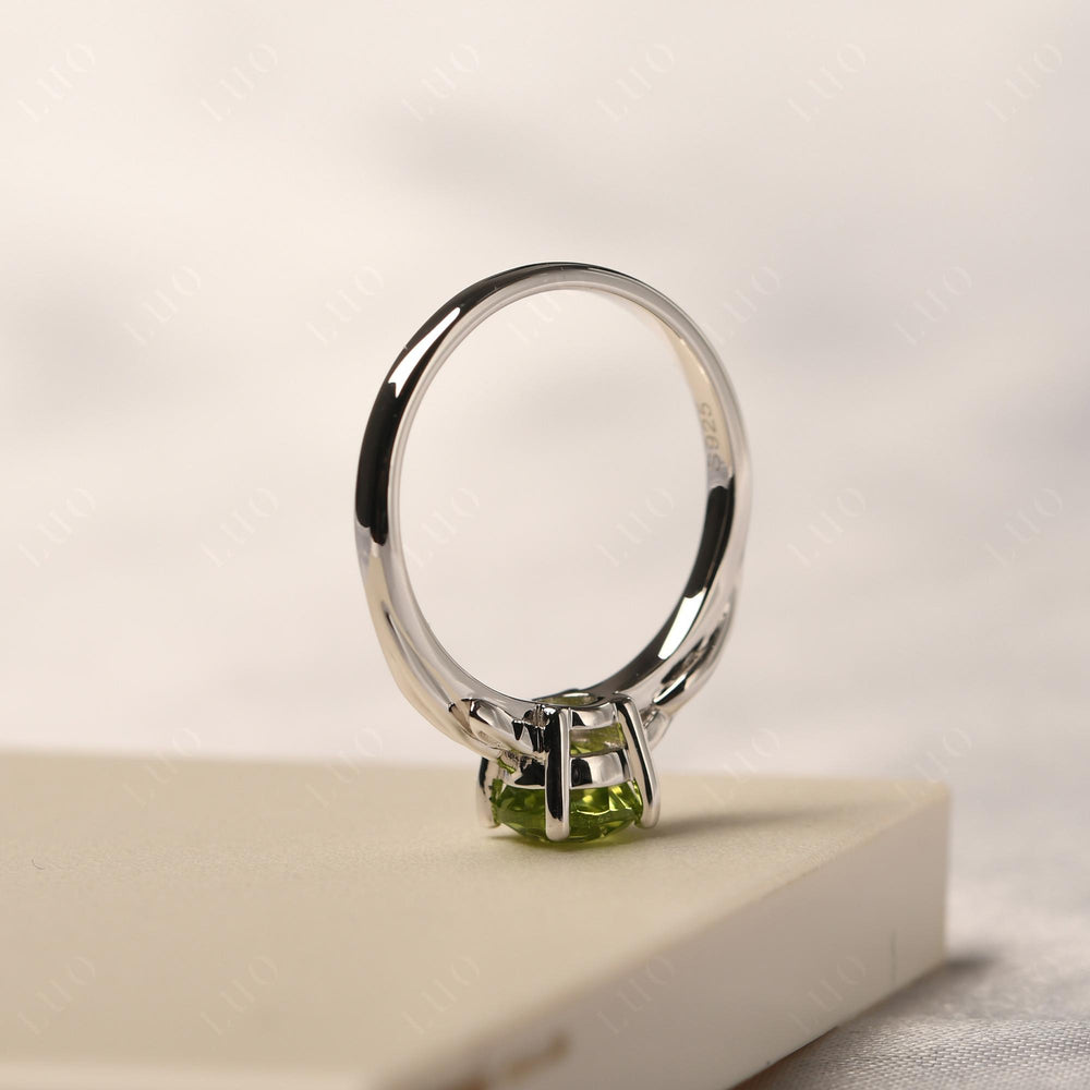 Peridot Vintage Solitaire Engagement Ring - LUO Jewelry