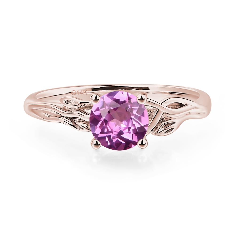 Petite Pink Sapphire Tender Leaf Ring - LUO Jewelry #metal_14k rose gold