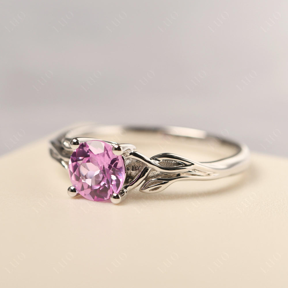 Pink Sapphire Vintage Solitaire Engagement Ring - LUO Jewelry