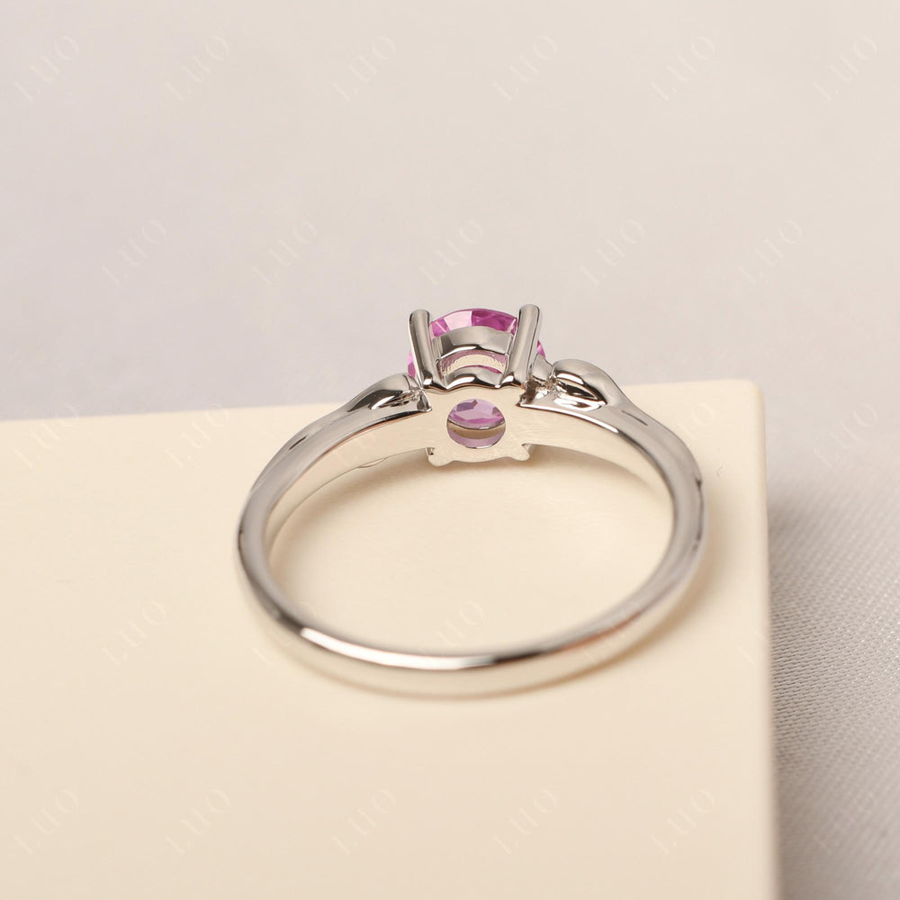 Pink Sapphire Vintage Solitaire Engagement Ring - LUO Jewelry