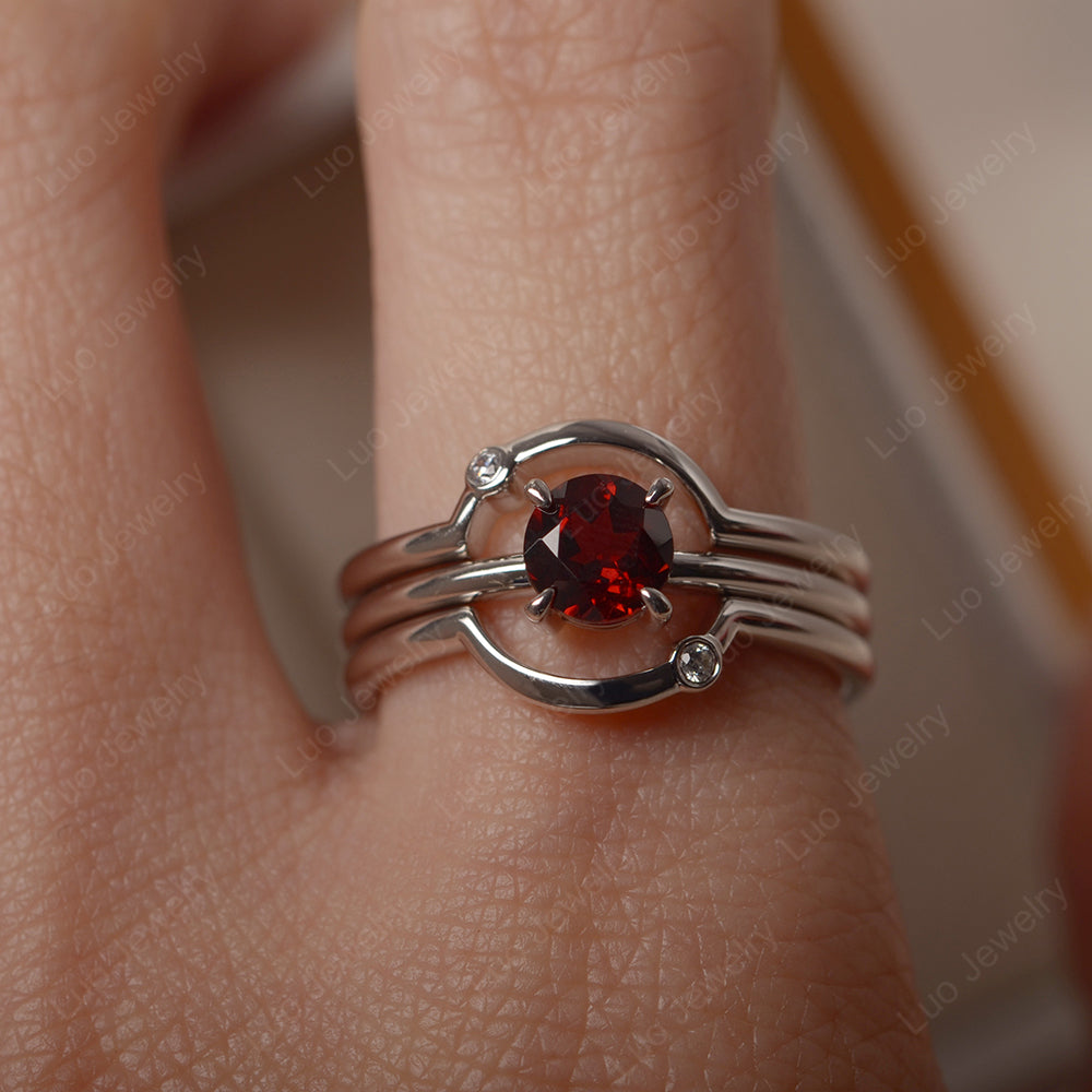 Mars Garnet Engagement Ring - LUO Jewelry