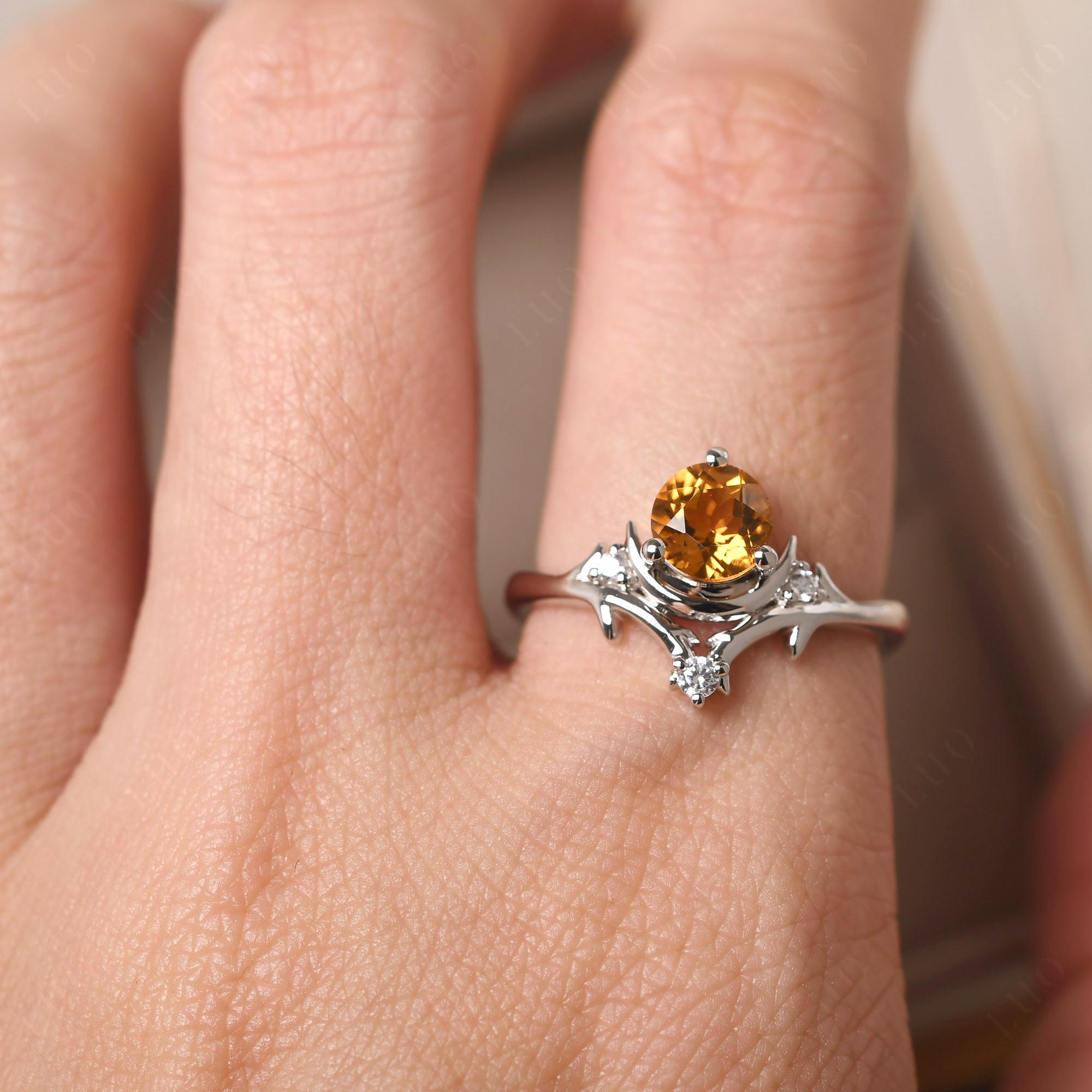 Moon and Back Citrine Ring - LUO Jewelry