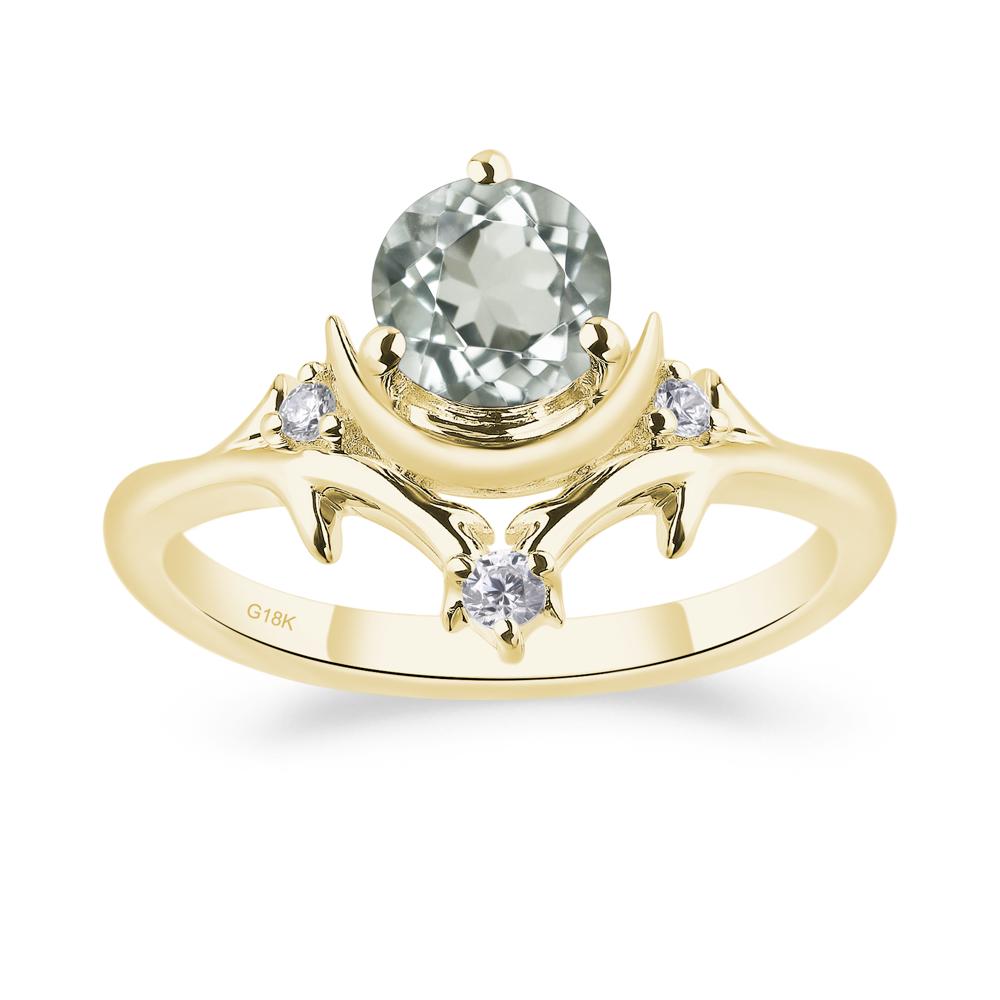 Moon and Back Green Amethyst Ring - LUO Jewelry #metal_18k yellow gold
