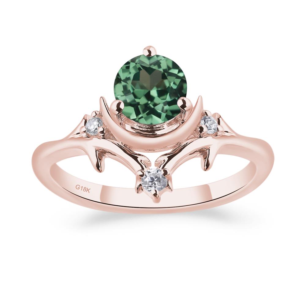 Moon and Back Lab Green Sapphire Ring - LUO Jewelry #metal_18k rose gold