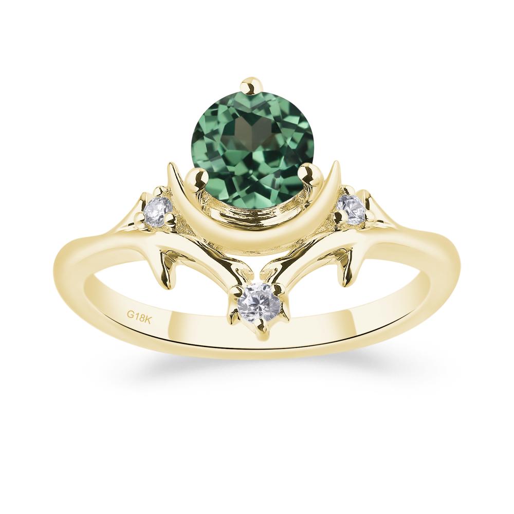 Moon and Back Lab Green Sapphire Ring - LUO Jewelry #metal_18k yellow gold