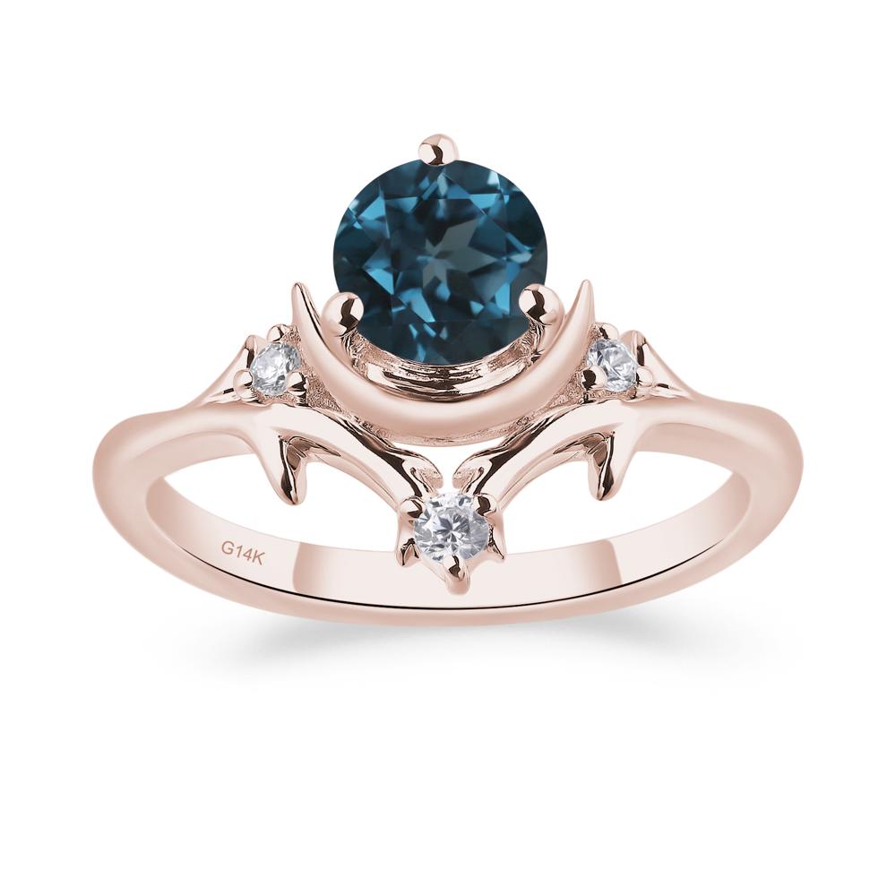 Moon and Back London Blue Topaz Ring - LUO Jewelry #metal_14k rose gold