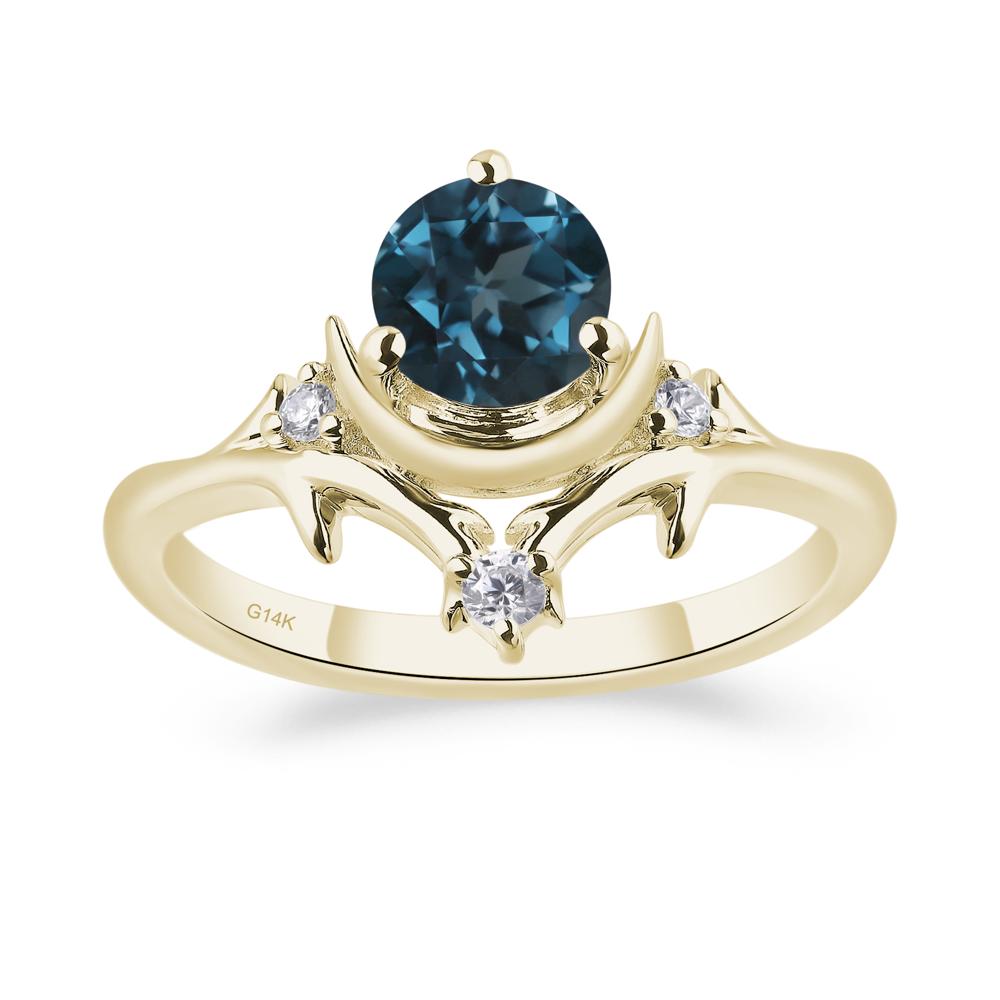 Moon and Back London Blue Topaz Ring - LUO Jewelry #metal_14k yellow gold