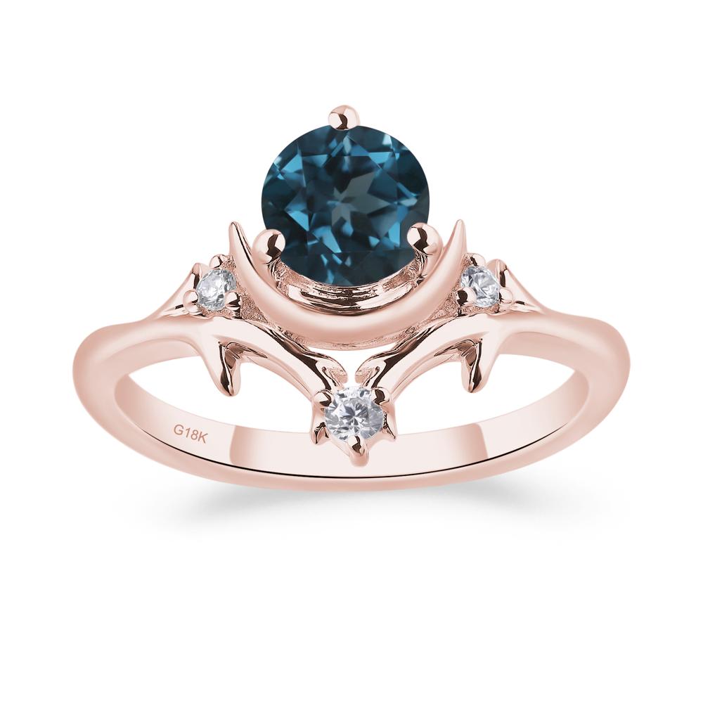 Moon and Back London Blue Topaz Ring - LUO Jewelry #metal_18k rose gold