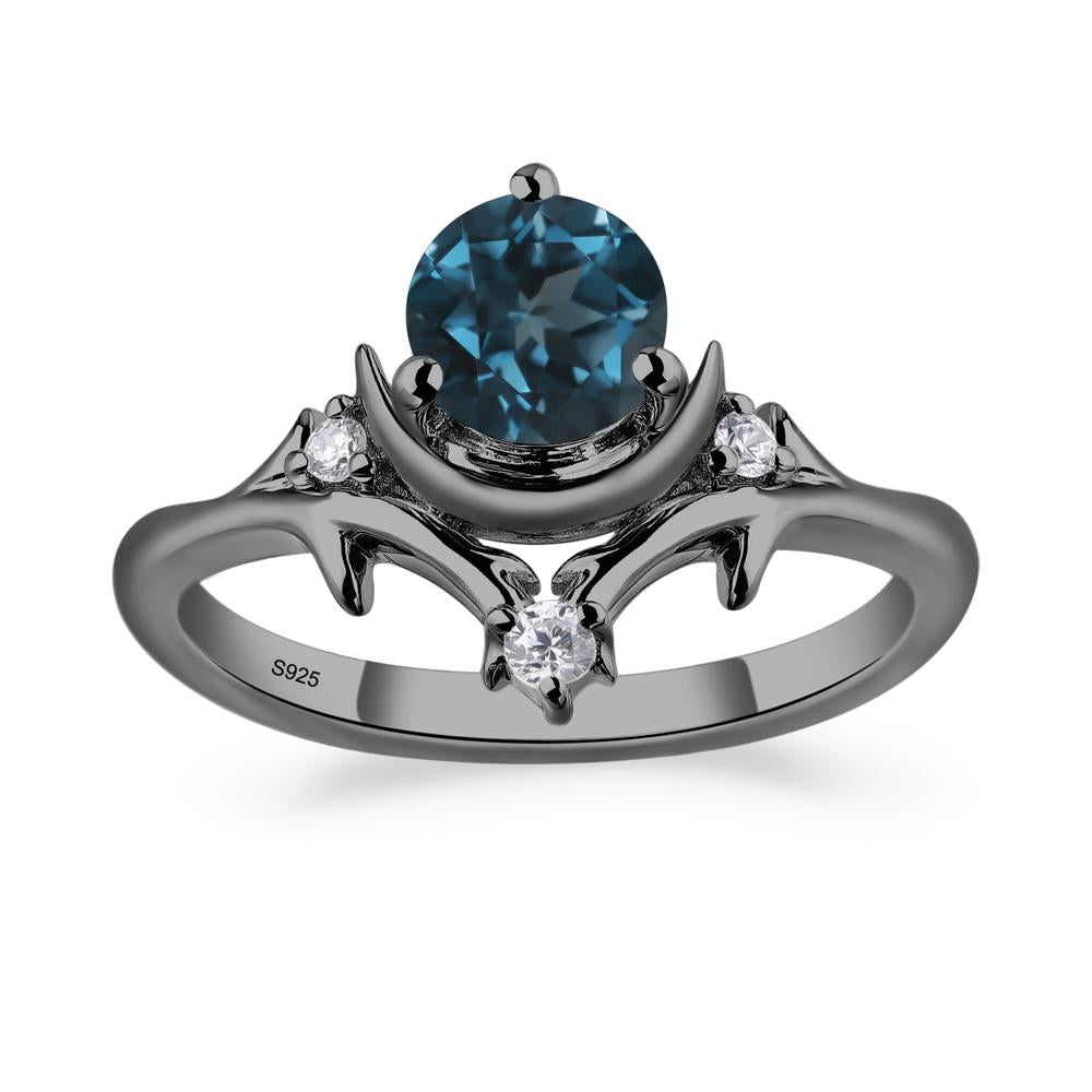 Moon and Back London Blue Topaz Ring - LUO Jewelry #metal_black finish sterling silver