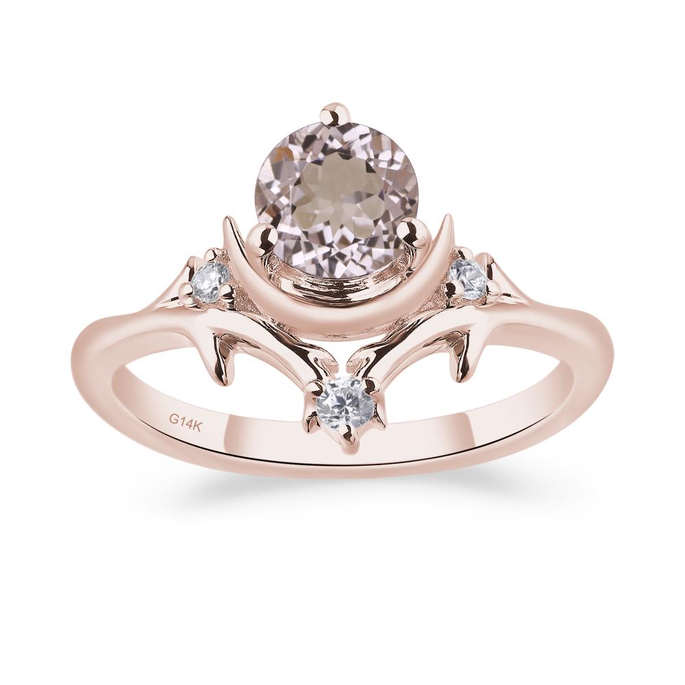 Moon and Back Morganite Ring - LUO Jewelry #metal_14k rose gold