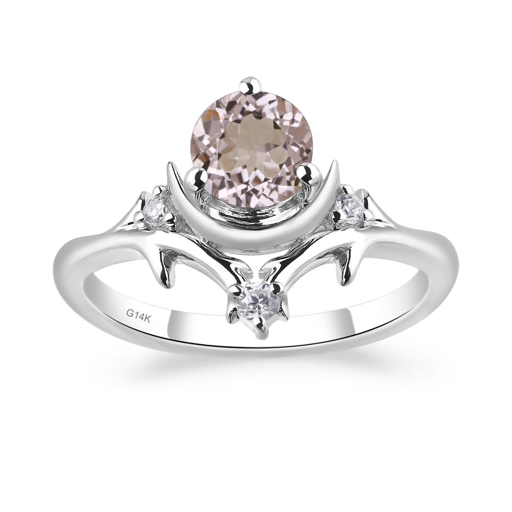 Moon and Back Morganite Ring - LUO Jewelry #metal_14k white gold