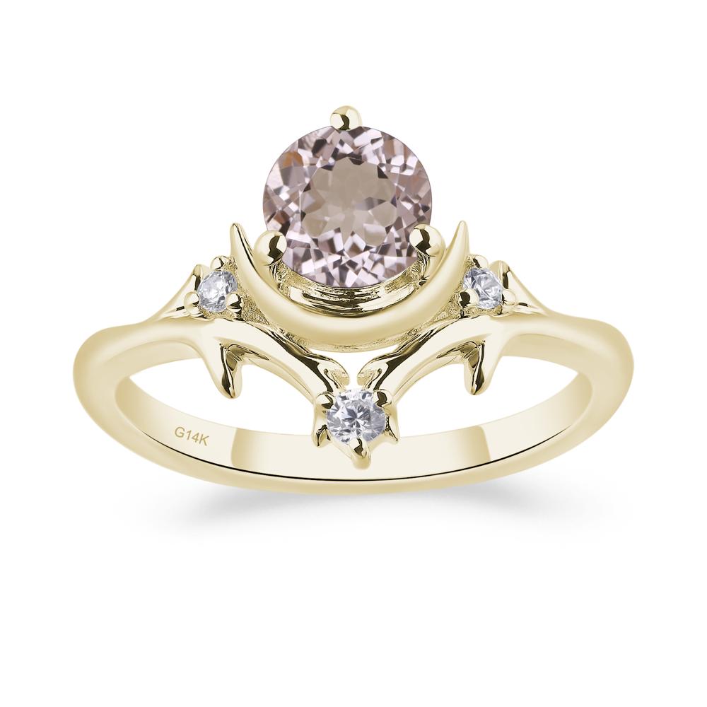 Moon and Back Morganite Ring - LUO Jewelry #metal_14k yellow gold