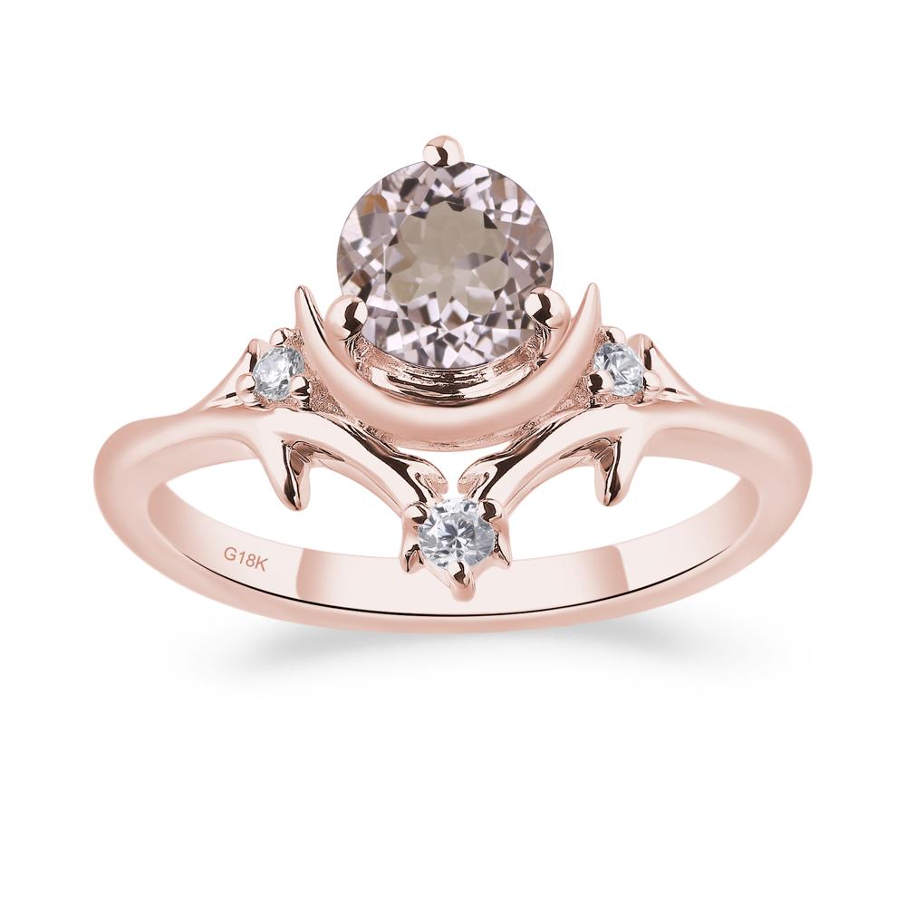 Moon and Back Morganite Ring - LUO Jewelry #metal_18k rose gold