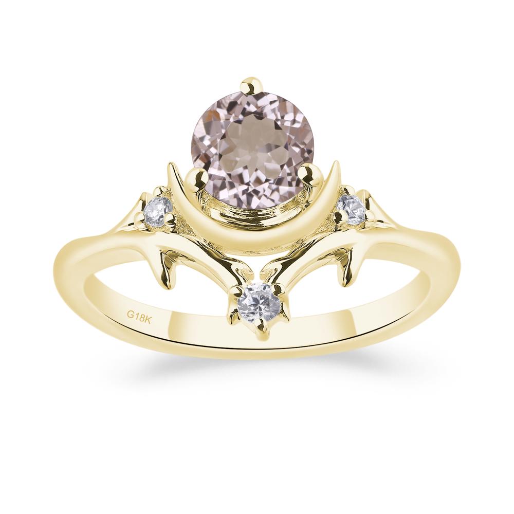 Moon and Back Morganite Ring - LUO Jewelry #metal_18k yellow gold