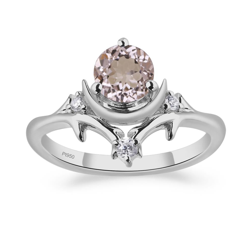 Moon and Back Morganite Ring - LUO Jewelry #metal_platinum
