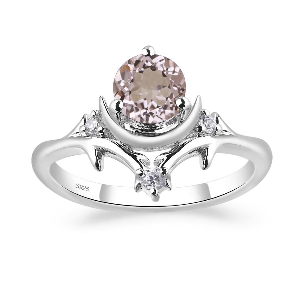 Moon and Back Morganite Ring - LUO Jewelry #metal_sterling silver