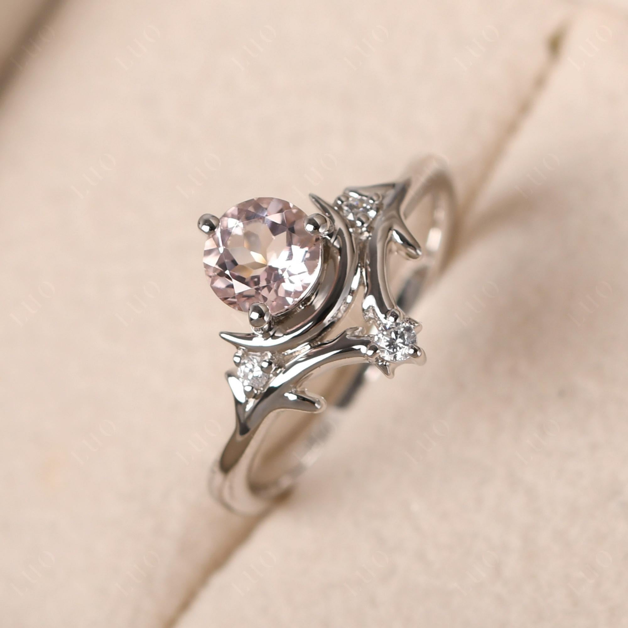 Moon and Back Morganite Ring - LUO Jewelry