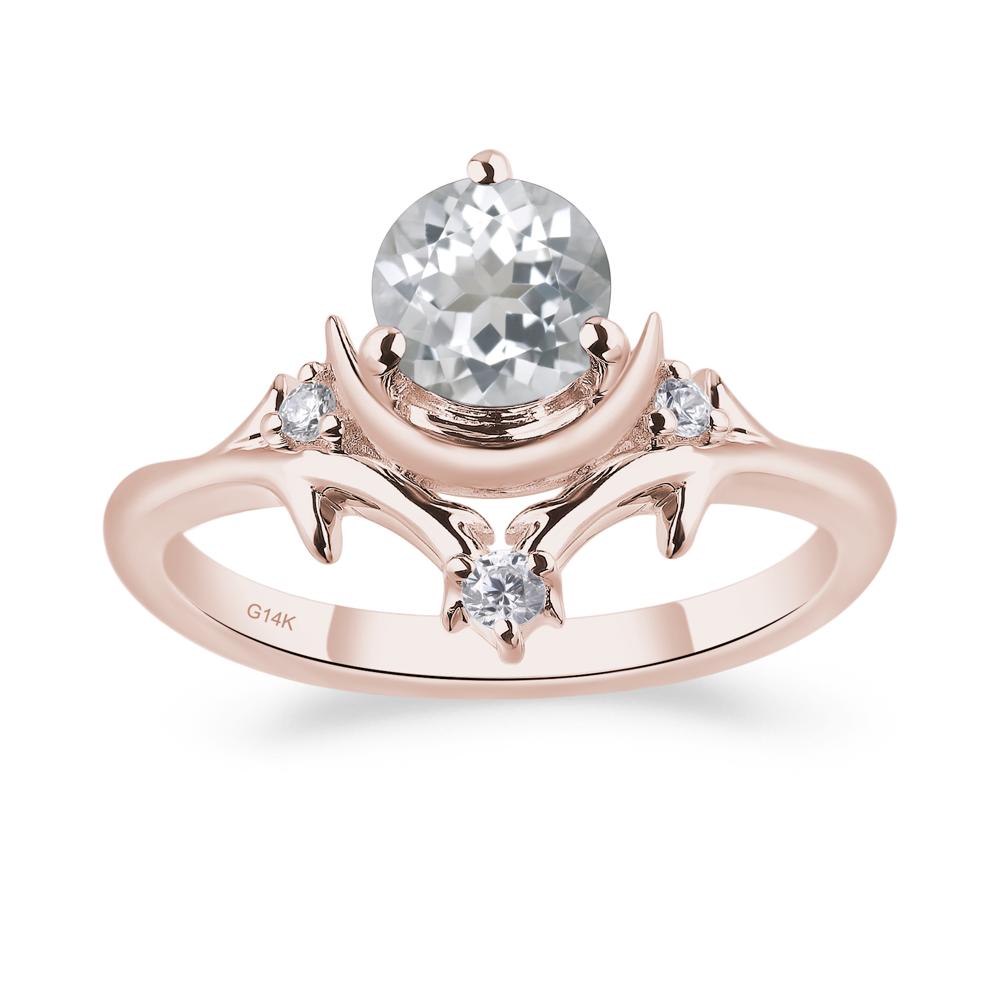 Moon and Back White Topaz Ring - LUO Jewelry #metal_14k rose gold