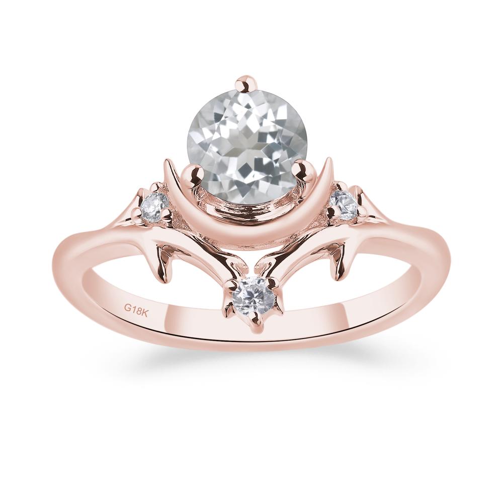 Moon and Back White Topaz Ring - LUO Jewelry #metal_18k rose gold