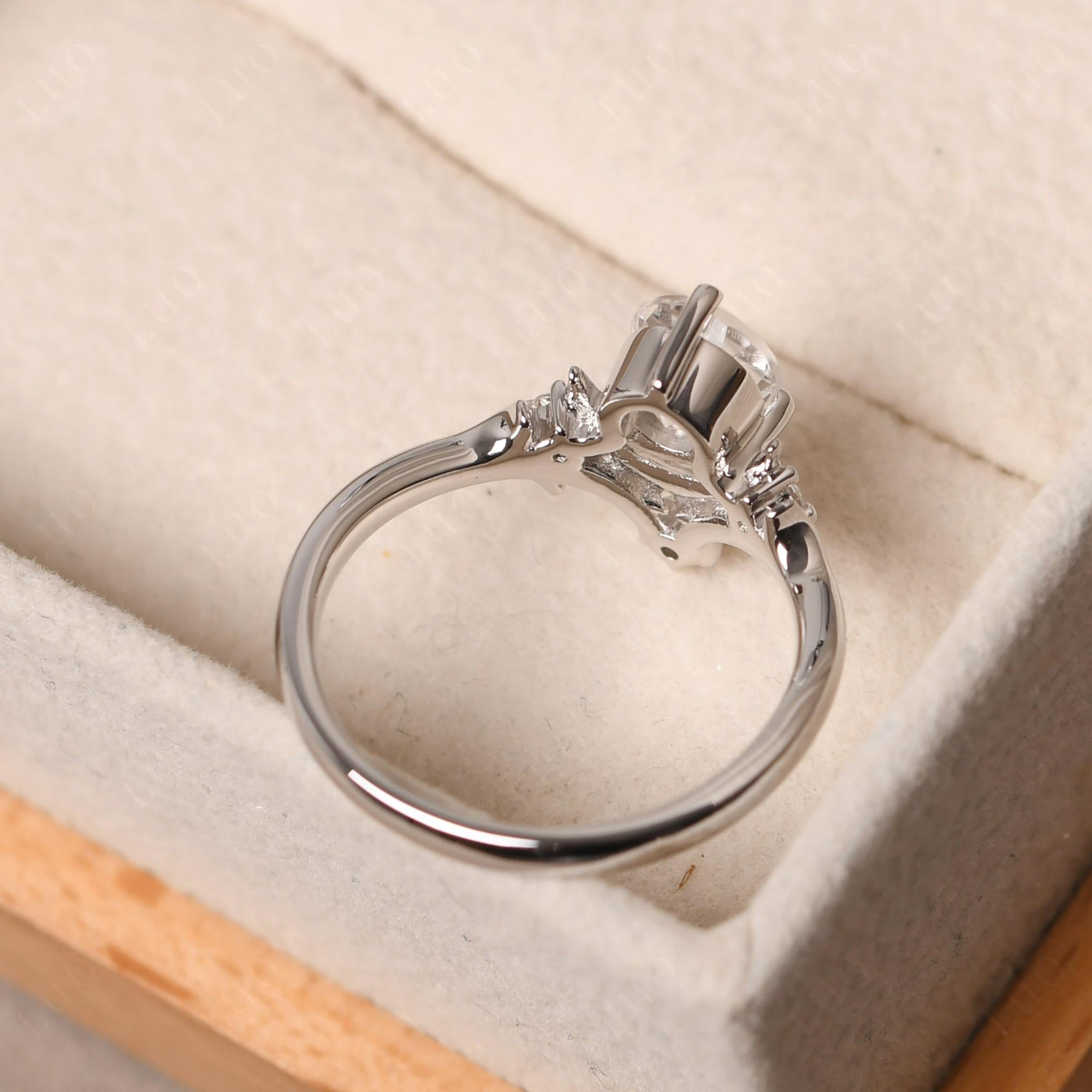 Moon and Back White Topaz Ring - LUO Jewelry