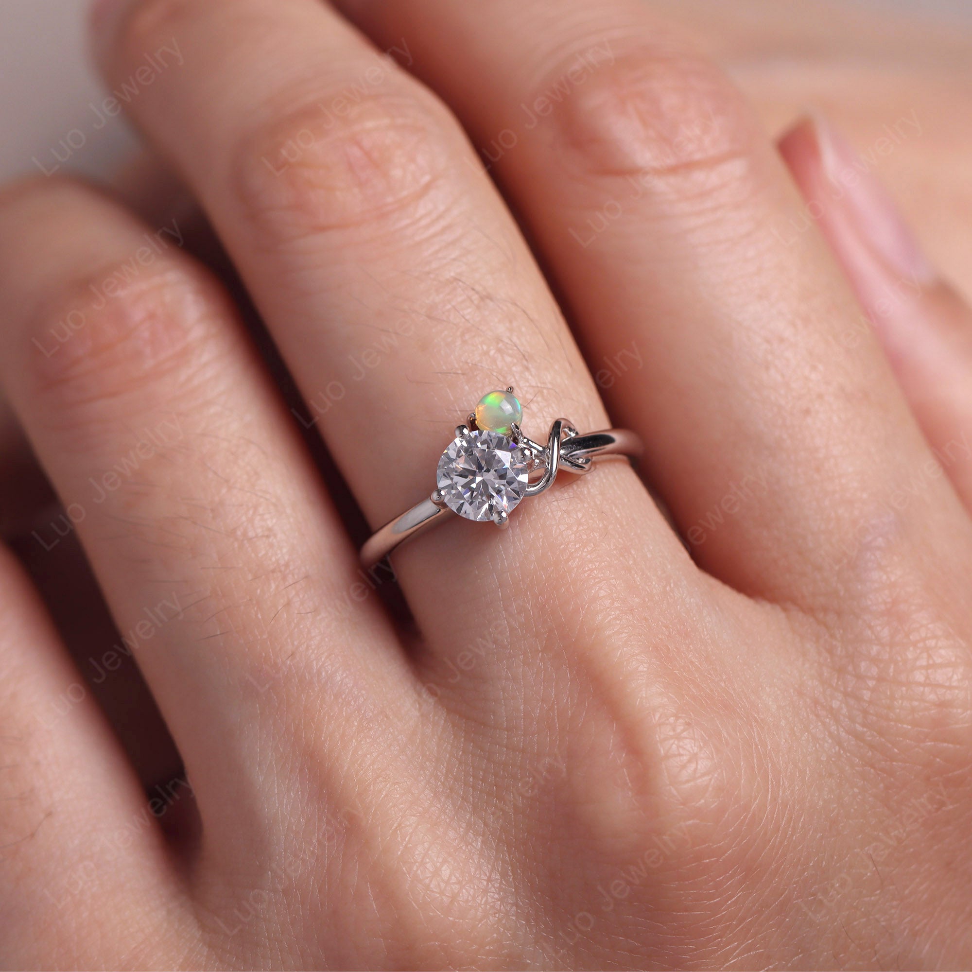 Petite Cubic Zirconia Infinity Engagement Ring