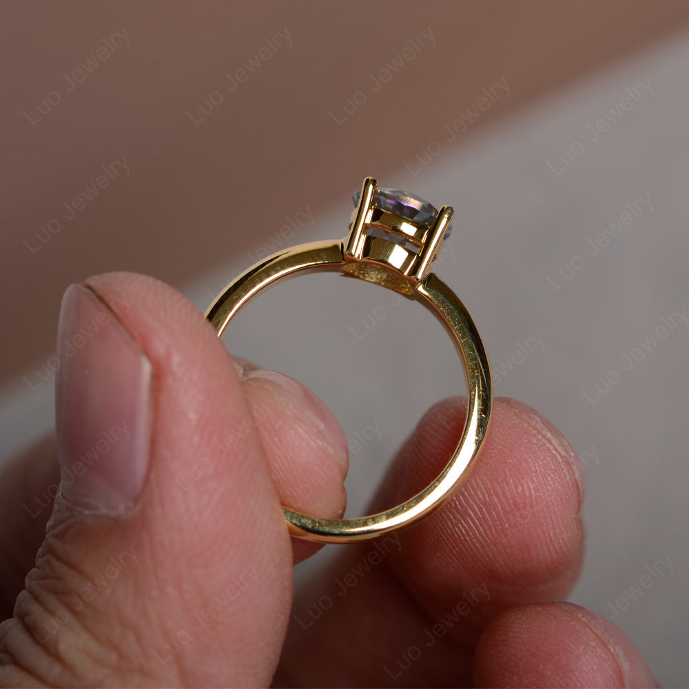 Mystic Topaz Solitaire Ring Sterling Silver - LUO Jewelry