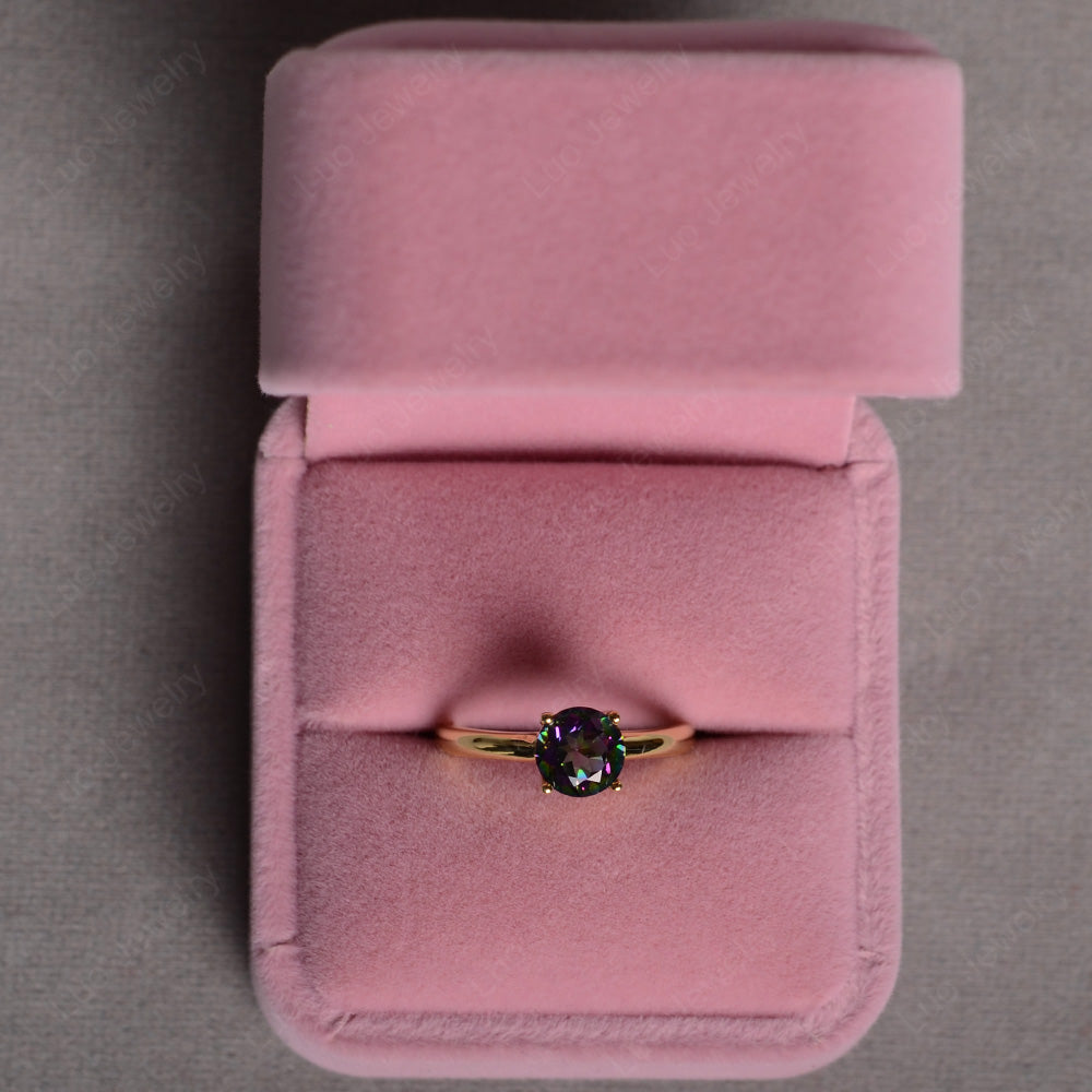 Mystic Topaz Solitaire Ring Sterling Silver - LUO Jewelry