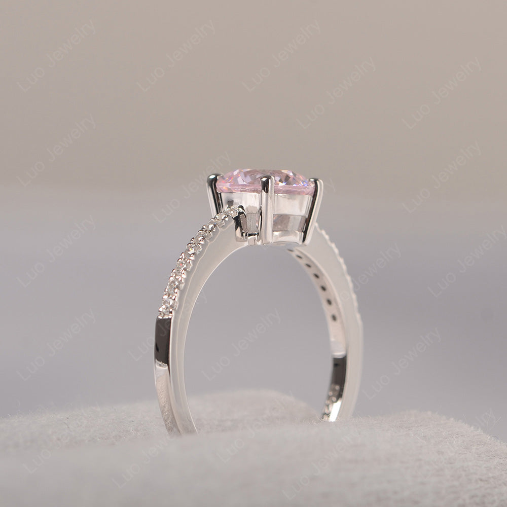 Cubic Zirconia Wedding Ring Round Cut Sterling Silver - LUO Jewelry
