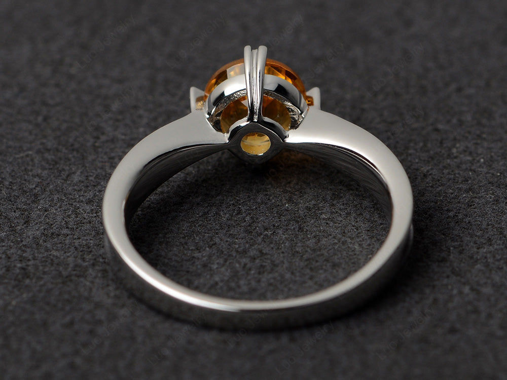 Heart Prong Citrine Solitaire Wedding Ring - LUO Jewelry
