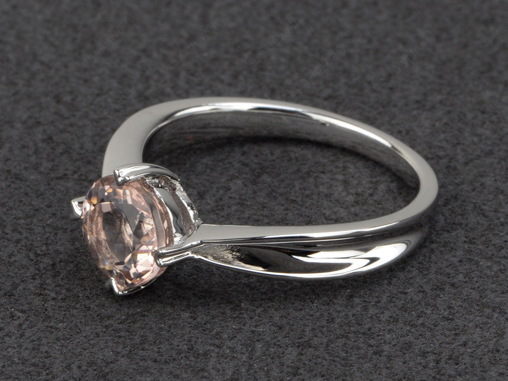 Heart Prong Morganite Solitaire Wedding Ring - LUO Jewelry